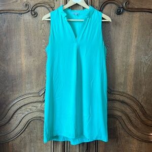 Naked Zebra V-Neck Collared Dress in Teal